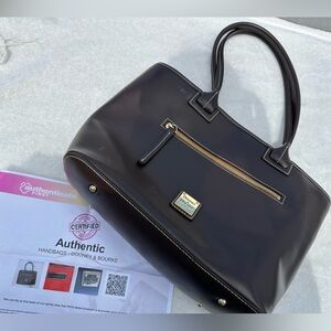 Authenticated Dooney & Bourke Brown Leather Tote Bag